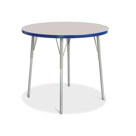 Jonti-Craft Berries Round Activity Table, 36 in. Diameter, A-height, Freckled Gray/Blue/Gray 6488JCA003